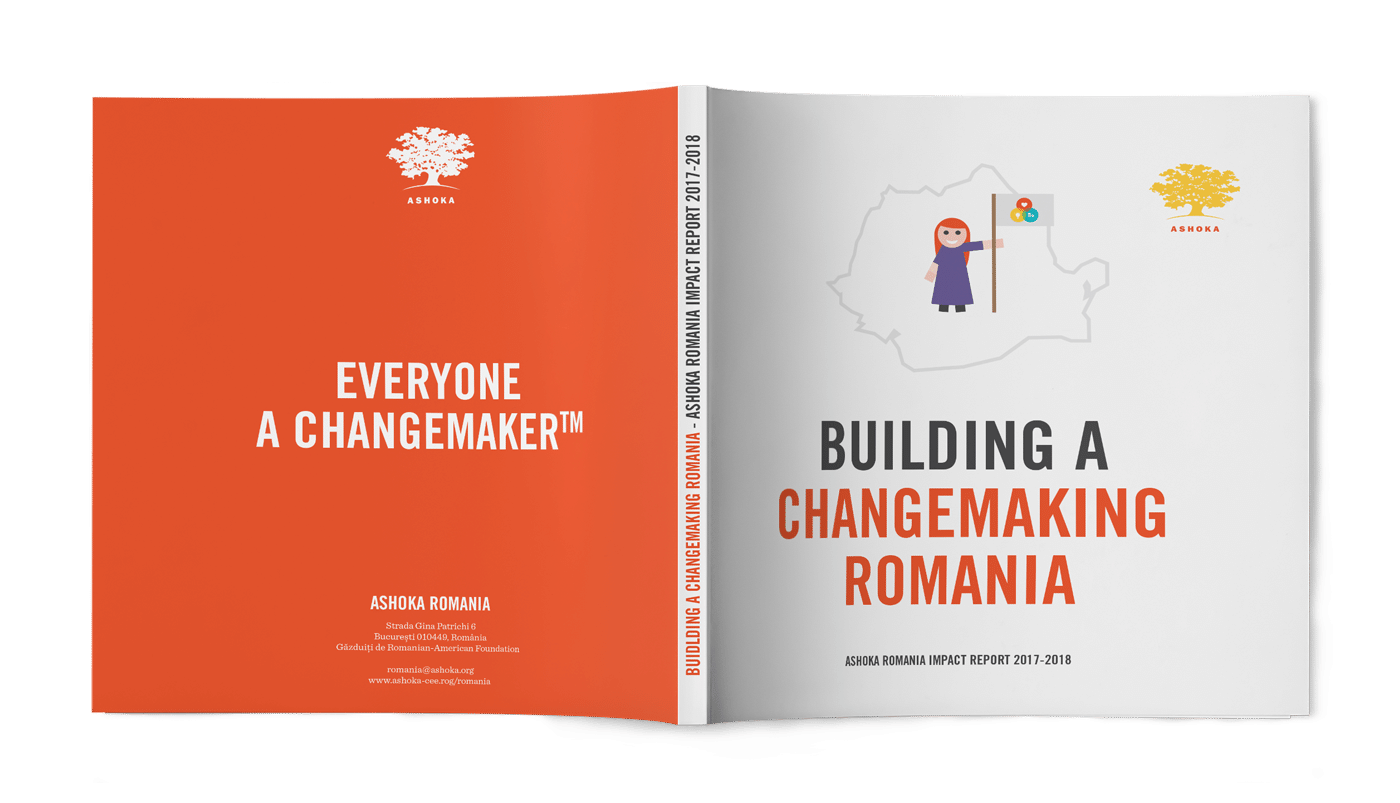 graphic design, dtp, design de carte pentru Ashoka Romania, facut de agentia drincenii.ro
